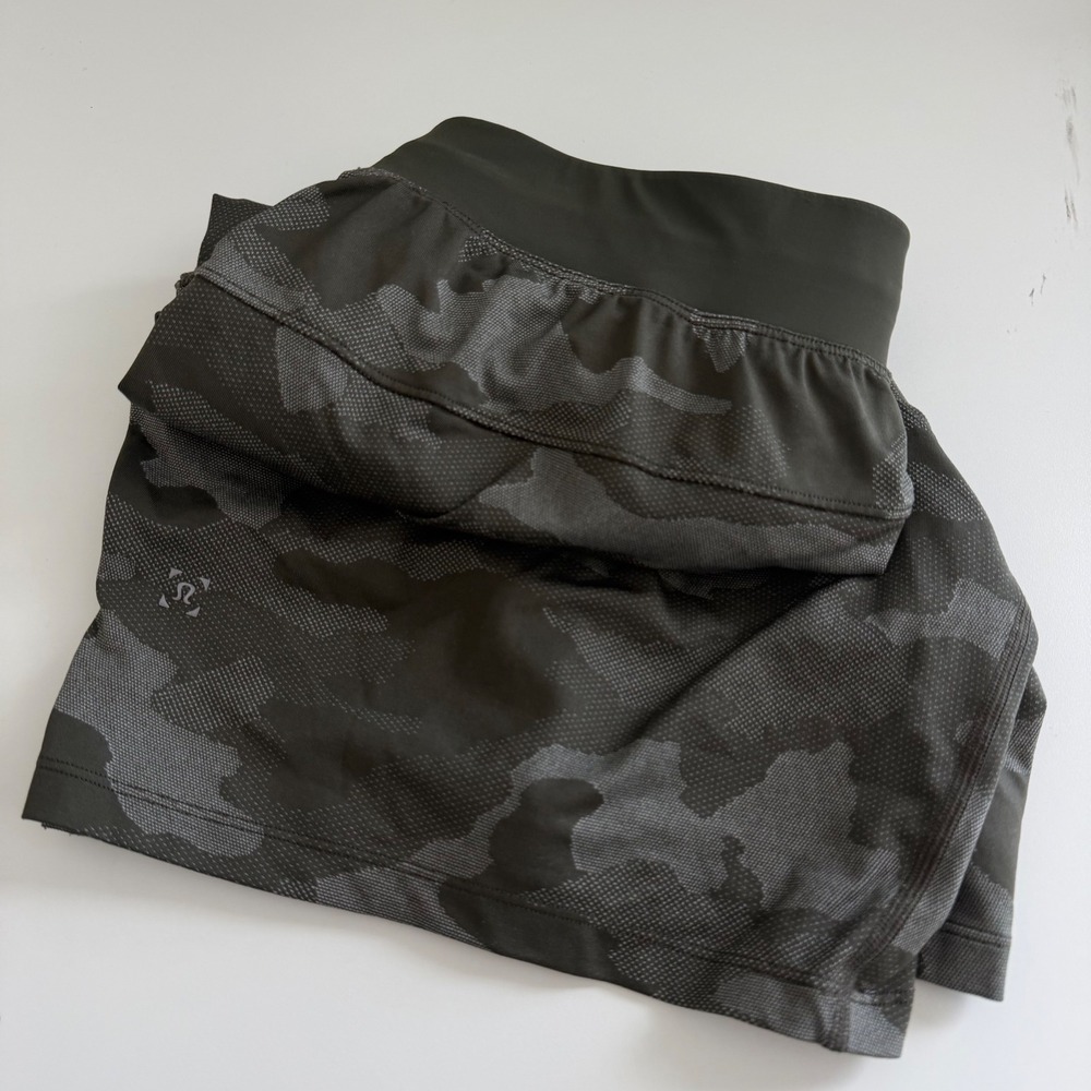 Lululemon Pace Breaker Lined Short 7 Heritage 365 Camo Dark Olive Multi Mens M